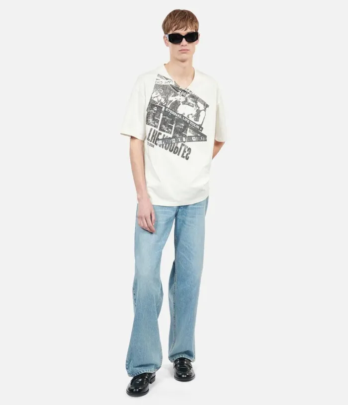 Men Ecru Eternal Life Tour Serigraphy Tshirt THE KOOPLES Tshirts