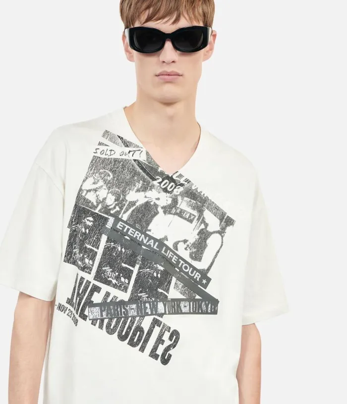 Men Ecru Eternal Life Tour Serigraphy Tshirt THE KOOPLES Tshirts