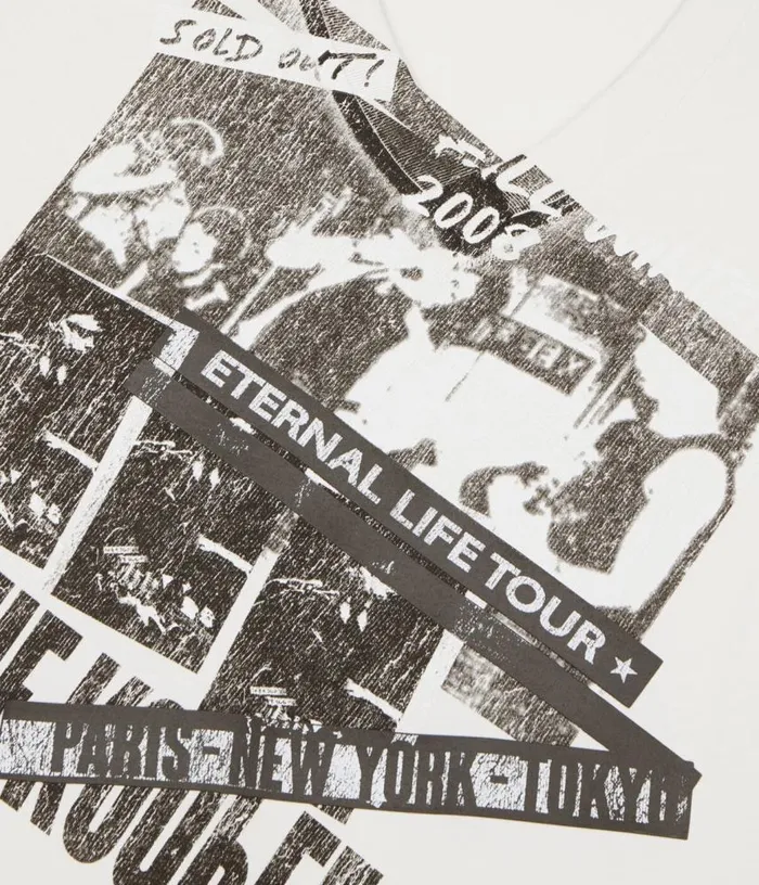 Men Ecru Eternal Life Tour Serigraphy Tshirt THE KOOPLES Tshirts