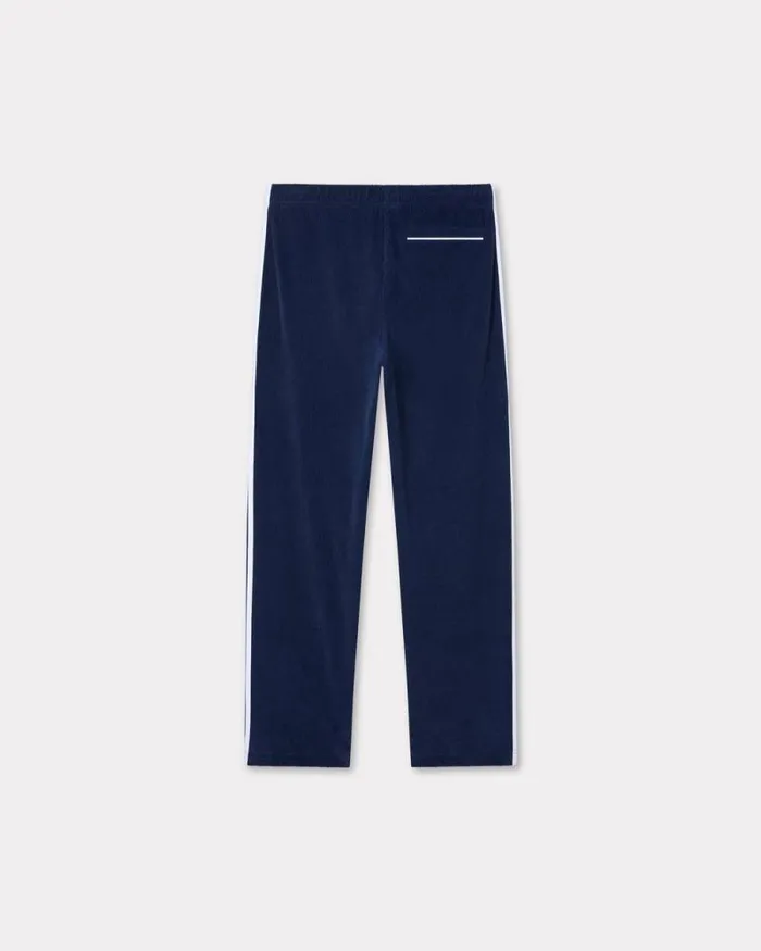Men Embroidered Track Pants In Velvet Midnight Blue Kenzo Pants And Shorts