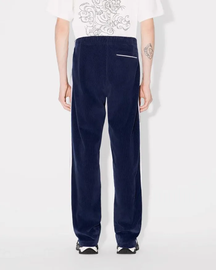 Men Embroidered Track Pants In Velvet Midnight Blue Kenzo Pants And Shorts