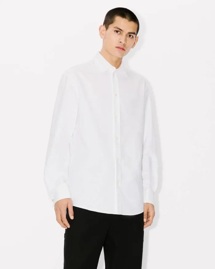 Men Formal Shirt White Kenzo Shirts