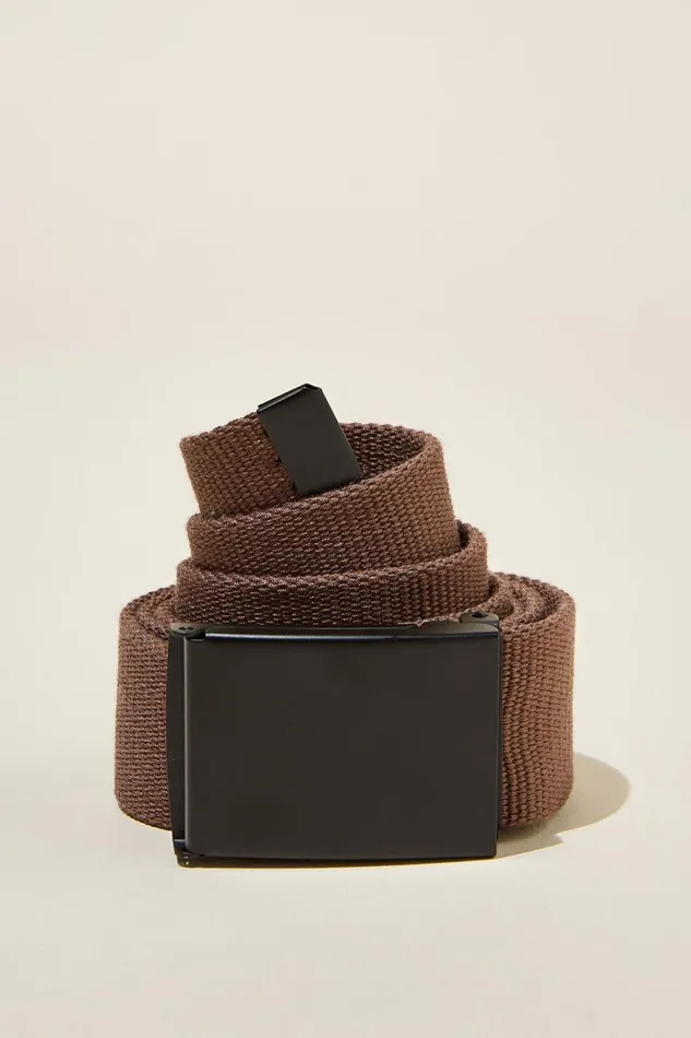 Men Gifting Cotton On Clip Belt Chocolatematte Black