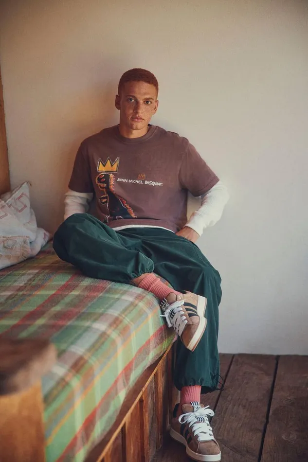 Men Graphic TShirts Cotton On Basquiat Loose Fit TShirt Lcn Bsq Woodchipdinosaur