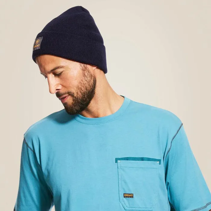 Men Hats and Beanies Ariat Rebar Watch Cap Navy