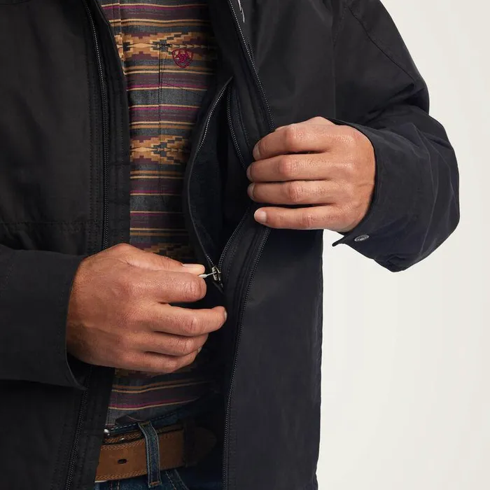 Men Jackets and Vests Ariat Grizzly Canvas Jacket Black Men Jackets and Vests Ariat Grizzly Canvas Jacket Black