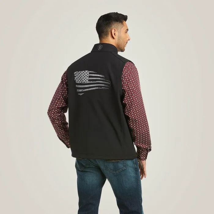 Men Jackets and Vests Ariat Logo 20 Patriot Softshell Vest Black