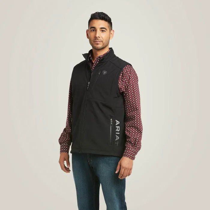 Men Jackets and Vests Ariat Logo 20 Patriot Softshell Vest Black