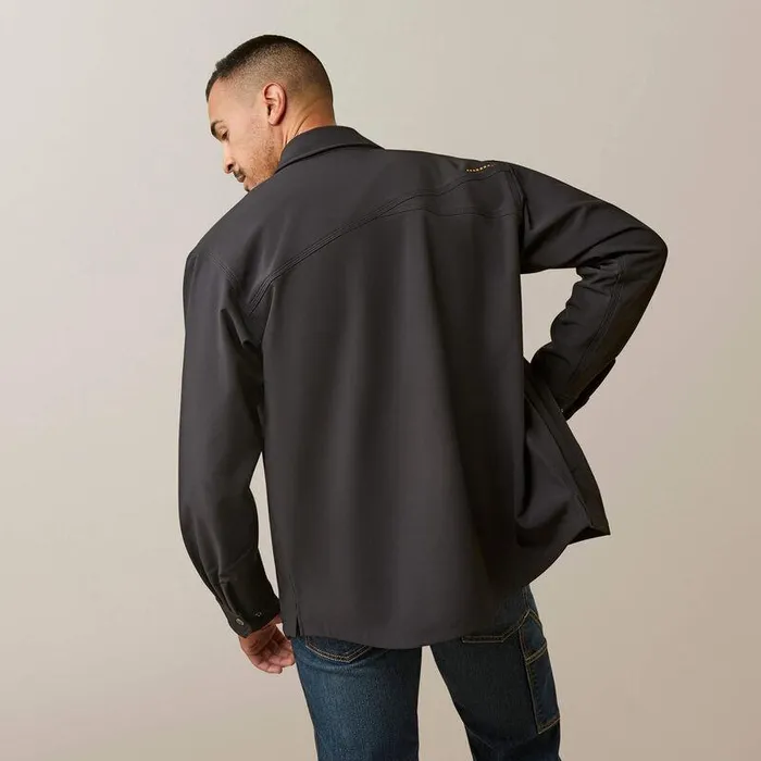 Men Jackets and Vests Ariat Rebar DuraStretch Utility Softshell Shirt Jacket Black