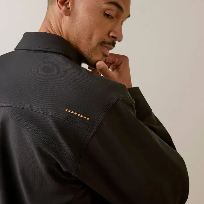 Men Jackets and Vests Ariat Rebar DuraStretch Utility Softshell Shirt Jacket Black