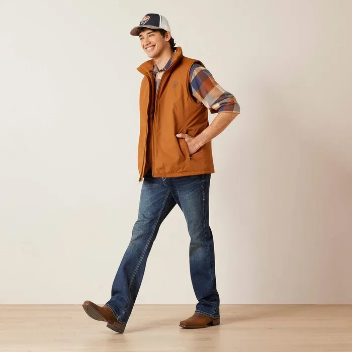 Men Jackets and Vests Ariat Team Logo Insulated Vest Chestnut