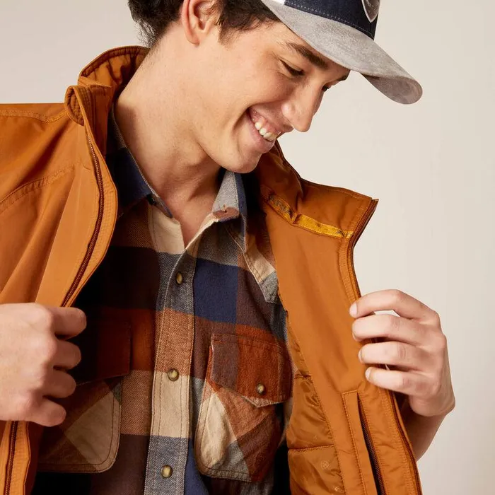 Men Jackets and Vests Ariat Team Logo Insulated Vest Chestnut