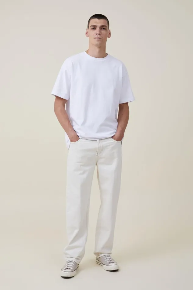 Men Jeans Cotton On Baggy Jean Ecru