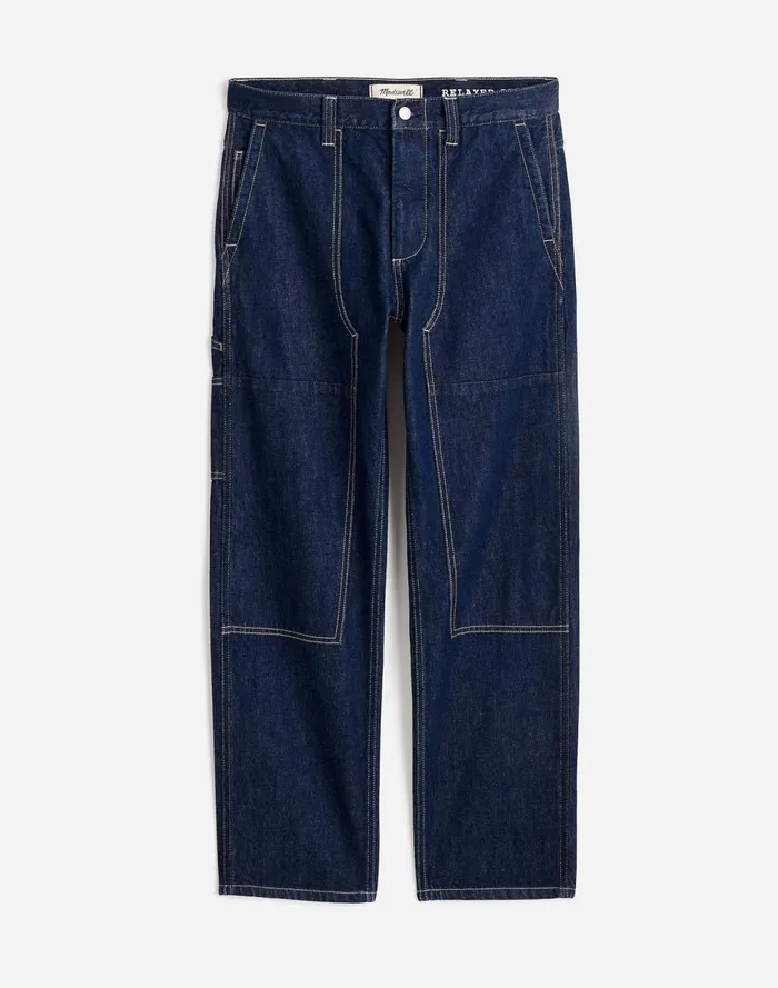 Men Jeans Madewell Relaxed Straight Workwear Jeans Rinse