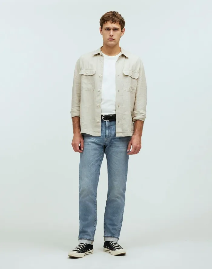 Men Jeans Madewell The 1991 StraightLeg Stretch Selvedge Jean Loyola Wash