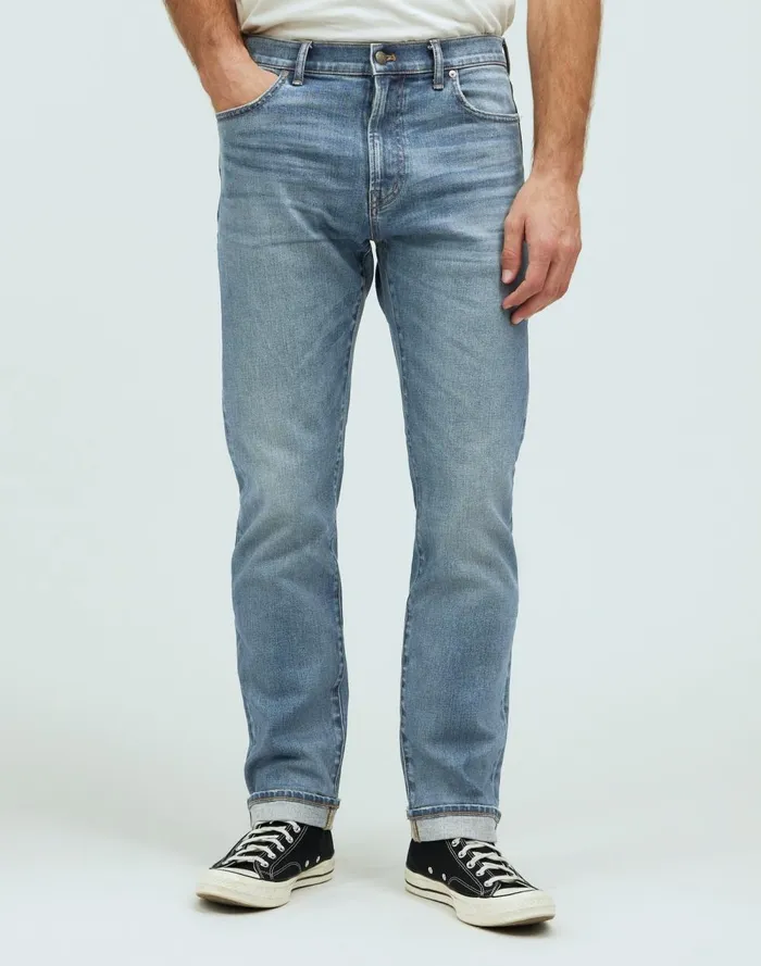 Men Jeans Madewell The 1991 StraightLeg Stretch Selvedge Jean Loyola Wash