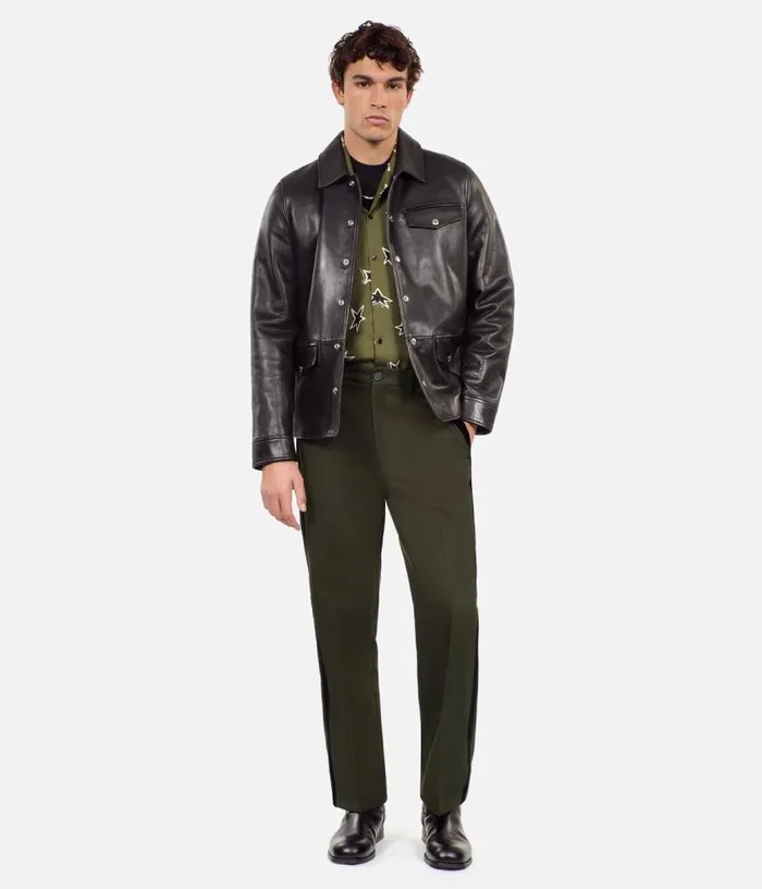 Men Khaki Wool Blend Wideleg Trousers THE KOOPLES Pants and Shorts