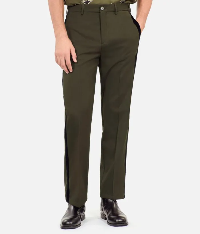 Men Khaki Wool Blend Wideleg Trousers THE KOOPLES Pants and Shorts