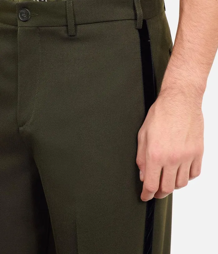 Men Khaki Wool Blend Wideleg Trousers THE KOOPLES Pants and Shorts