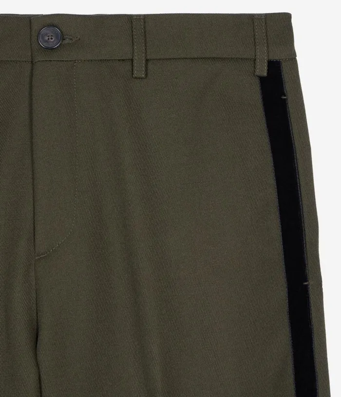 Men Khaki Wool Blend Wideleg Trousers THE KOOPLES Pants and Shorts