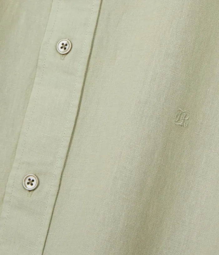 Men Light Green Cotton And Linen Shirt THE KOOPLES Shirts