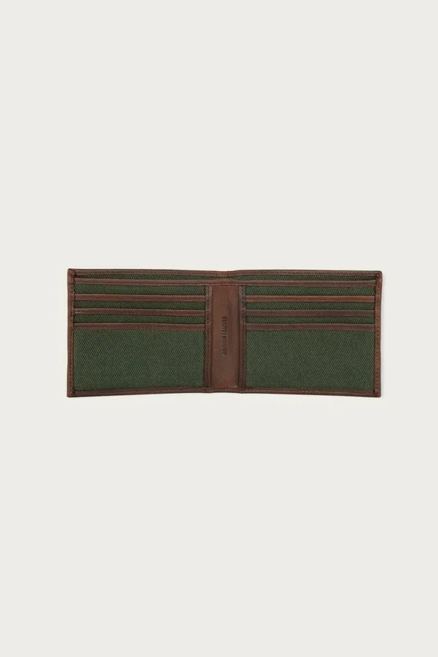 Men Lucky Brand Bags and Wallets Canvas With Leather Trim Bifold Wallet Light Green