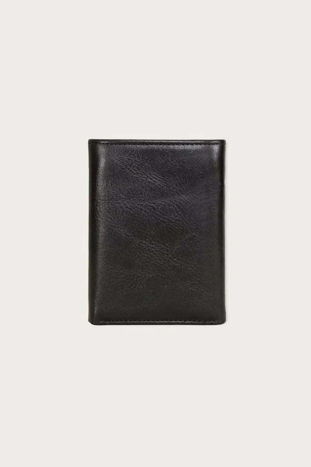 Men Lucky Brand Bags and Wallets Smooth Leather Trifold Wallet Black