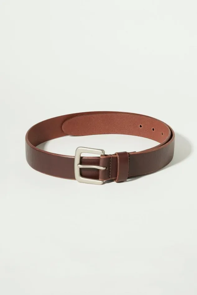Men Lucky Brand Belts Santa Fe Leather Belt Medium Brown