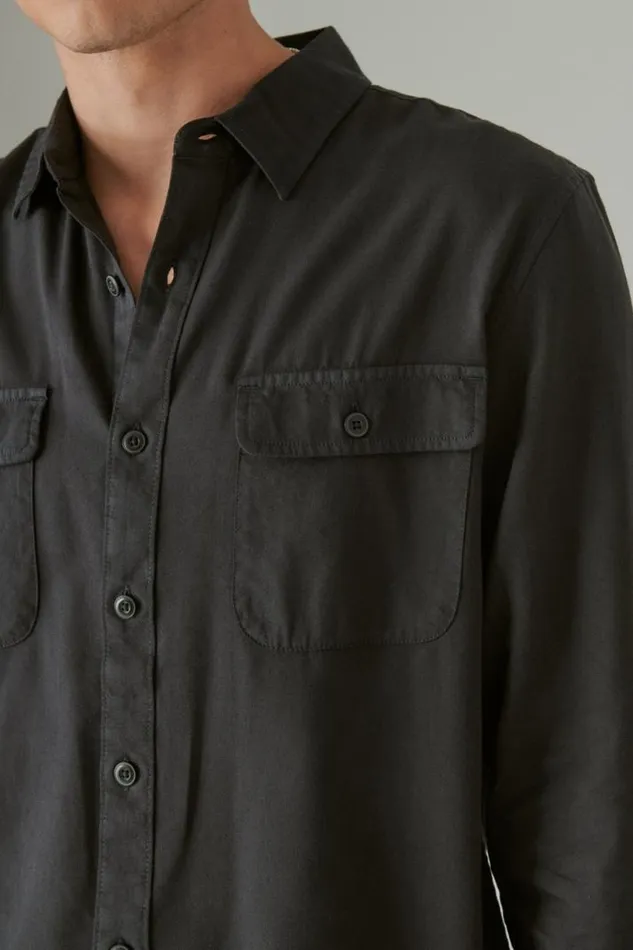 Men Lucky Brand ButtonDowns Livedin Long Sleeve Utility Shirt Phantom