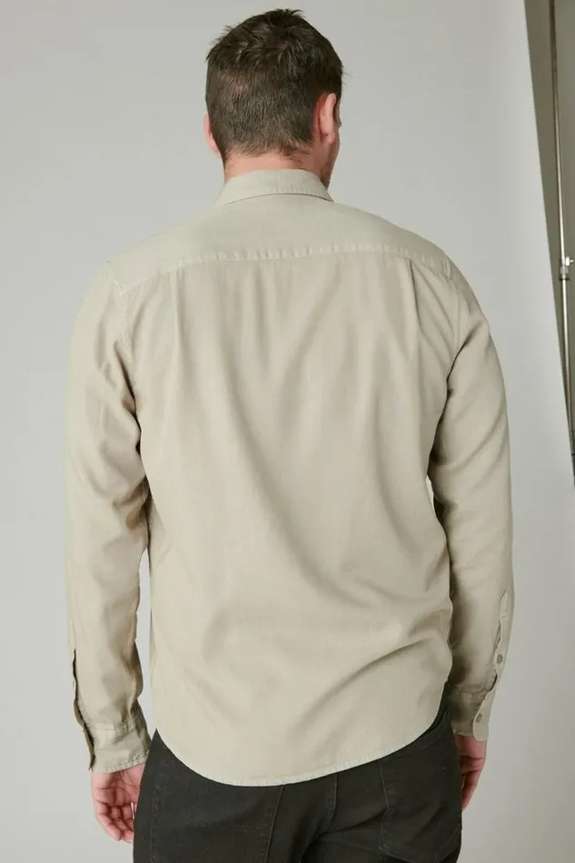Men Lucky Brand ButtonDowns Livedin Long Sleeve Utility Shirt Silver Sage