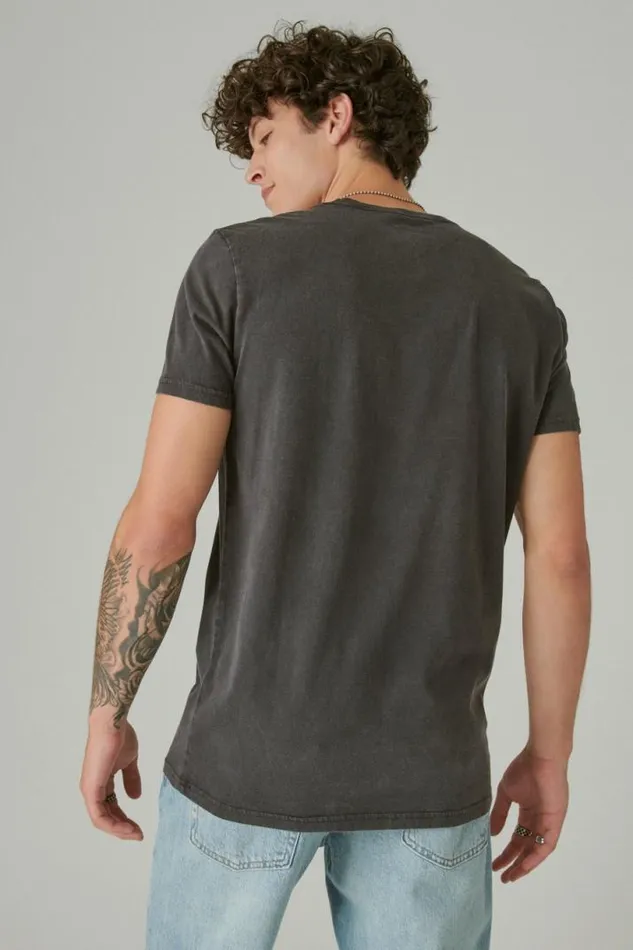 Men Lucky Brand Graphic Tees Elvis Signature Jet Black