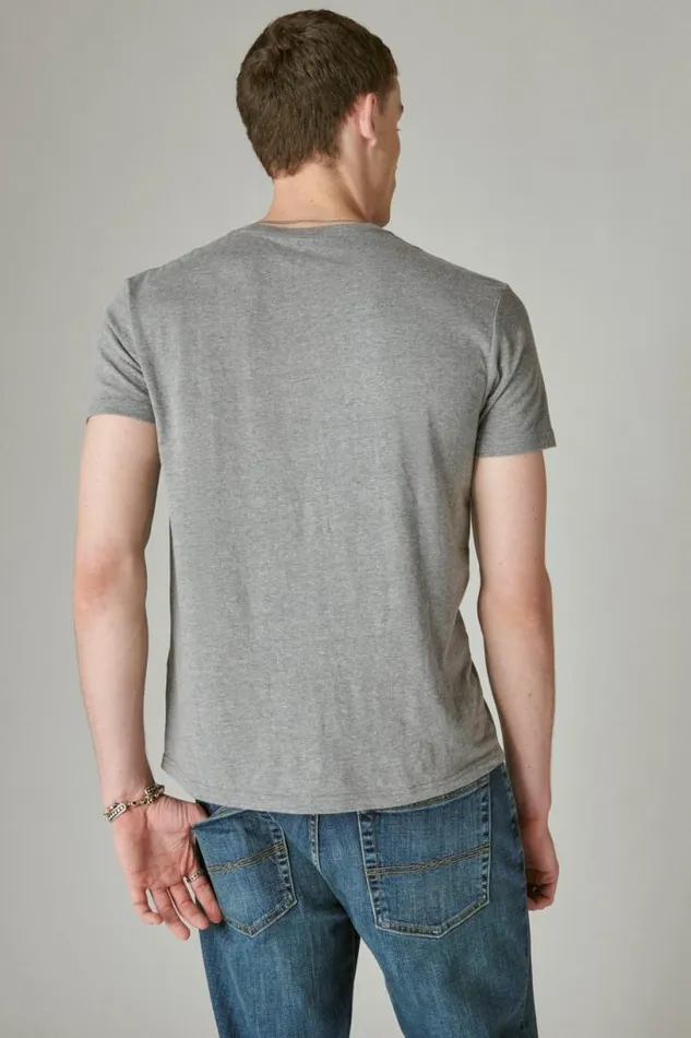 Men Lucky Brand Graphic Tees Royal Flush Tee Heather Grey