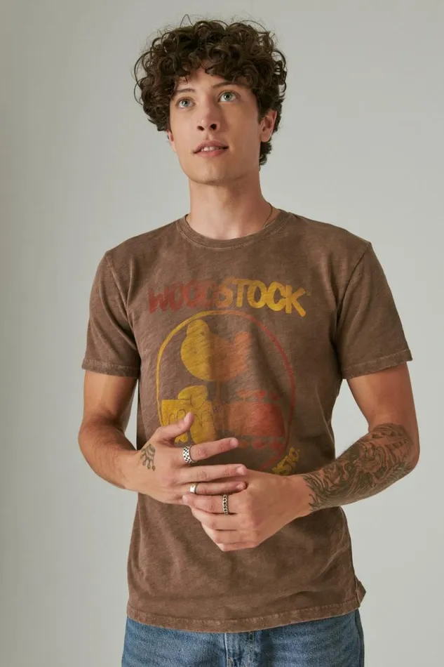 Men Lucky Brand Graphic Tees Woodstock Carafe