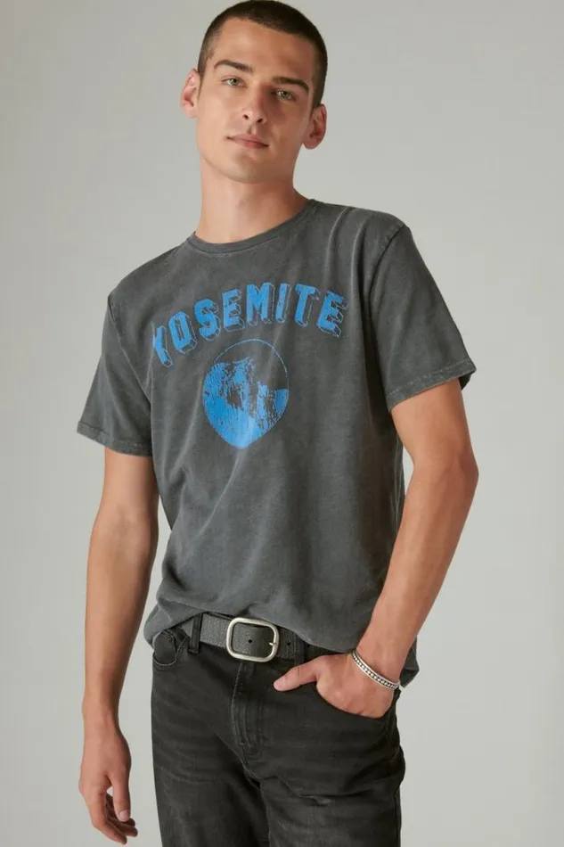 Men Lucky Brand Graphic Tees Yosemite Tee Jet Black