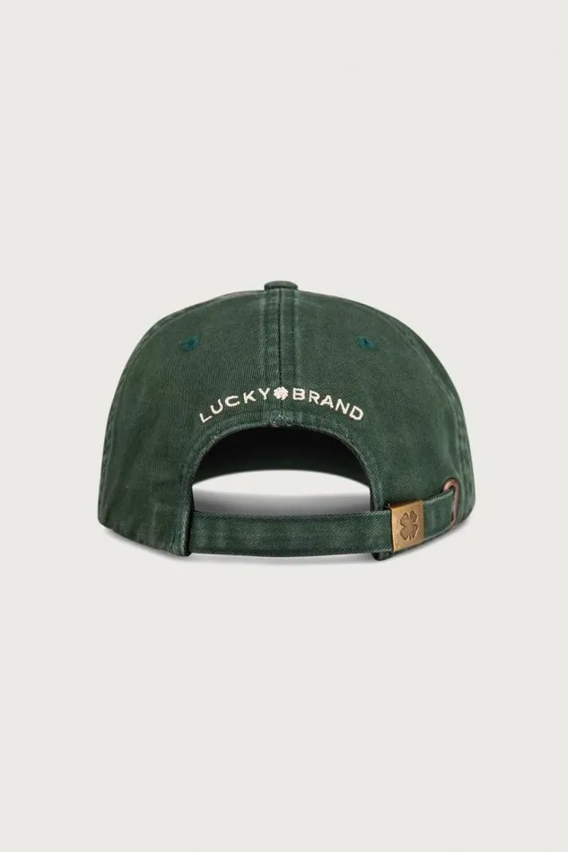 Men Lucky Brand Hats Lucky Clover Baseball Hat Pine Green