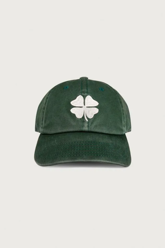 Men Lucky Brand Hats Lucky Clover Baseball Hat Pine Green
