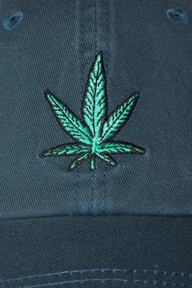 Men Lucky Brand Hats Pot Leaf Baseball Hat Dark Denim