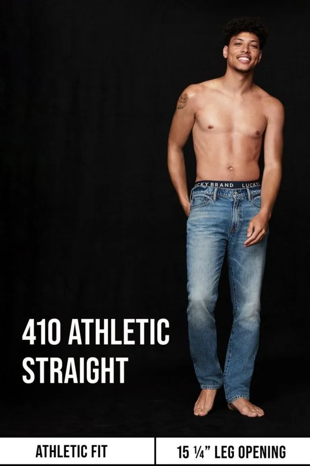 Men Lucky Brand Jeans 410 Athletic Straight Coolmax Stretch Jean Hula