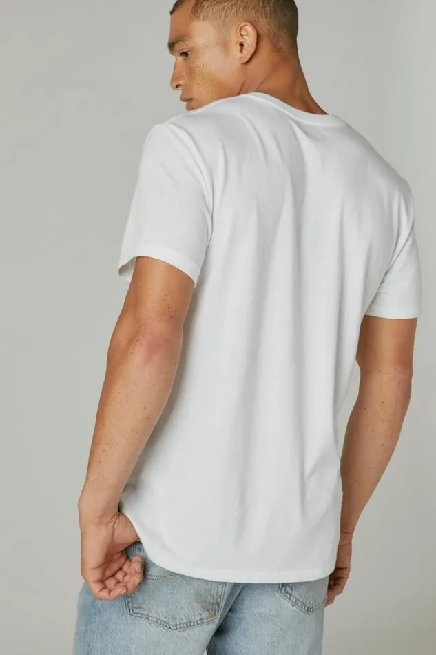Men Lucky Brand Shirts and Tops Venice Burnout Veeneck Tee Bright White