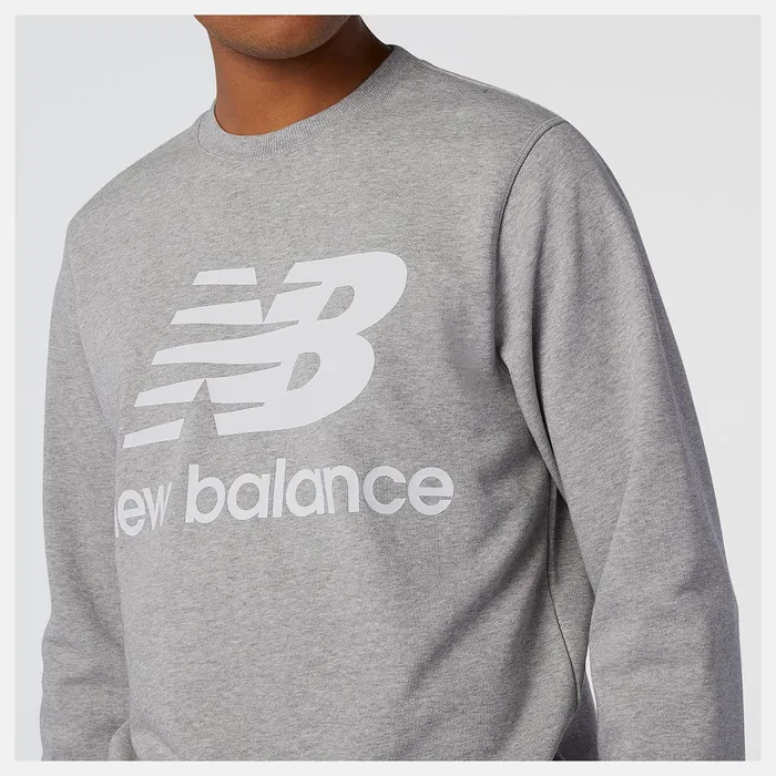 Men NB Essentials Stacked Logo Crew Athletic Grey New Balance Hoodies and Sweatshirts Men NB Essentials Stacked Logo Crew Athletic Grey New Balance Hoodies and Sweatshirts