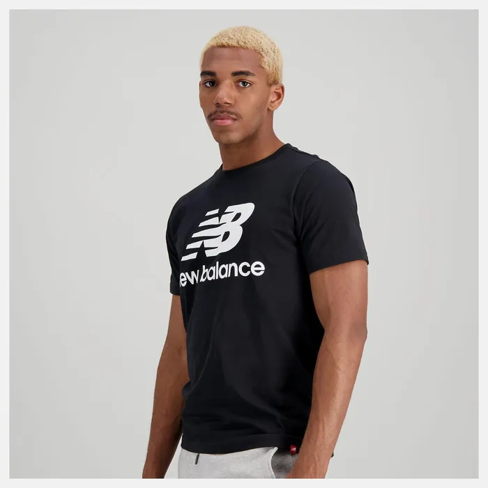 Men NB Essentials Stacked Logo Tee Black New Balance Shirts Men NB Essentials Stacked Logo Tee Black New Balance Shirts