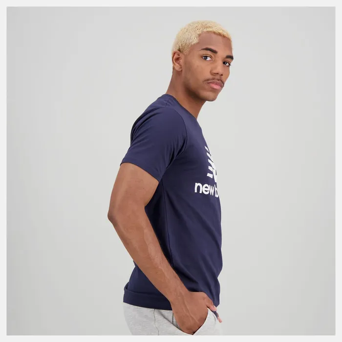 Men NB Essentials Stacked Logo Tee Eclipse New Balance Shirts