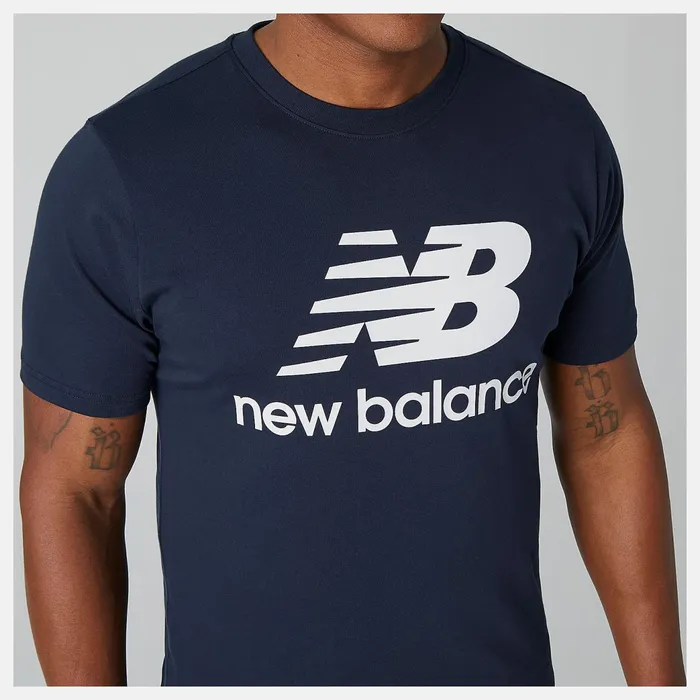 Men NB Essentials Stacked Logo Tee Eclipse New Balance Shirts