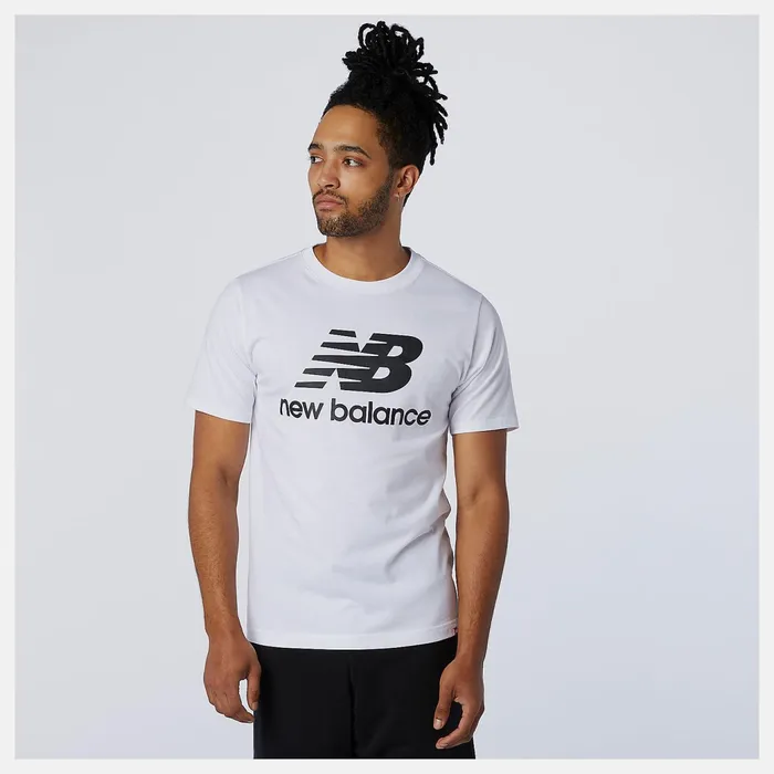 Men NB Essentials Stacked Logo Tee White New Balance Shirts