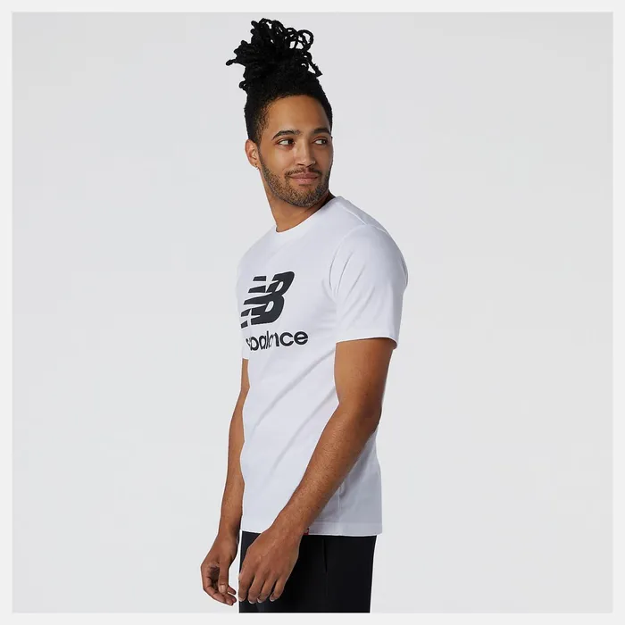 Men NB Essentials Stacked Logo Tee White New Balance Shirts Men NB Essentials Stacked Logo Tee White New Balance Shirts