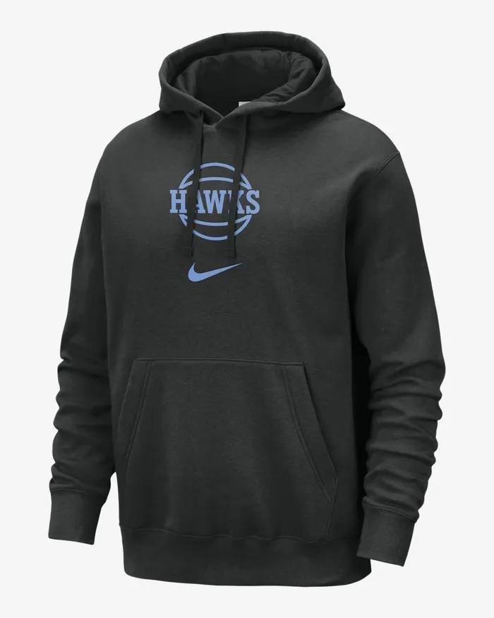 Men Nike Hoodies And Sweatshirts Atlanta Hawks Club Fleece City Edition Black