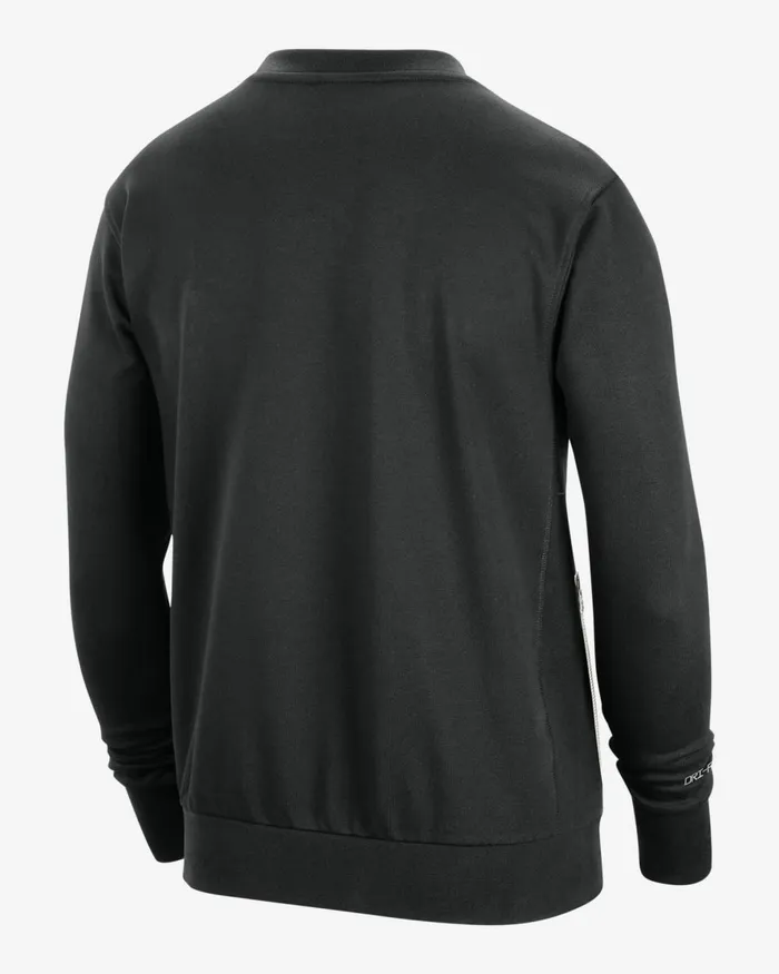 Men Nike Hoodies And Sweatshirts Brooklyn Nets Standard Issue Blackpale Ivorylight Iron Ore