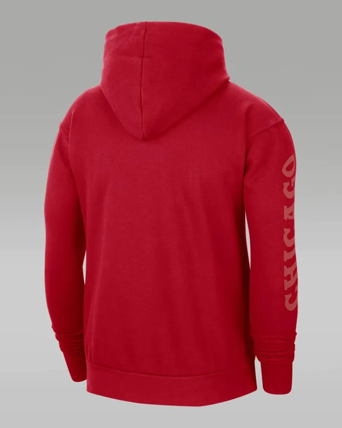 Men Nike Hoodies And Sweatshirts Chicago Bulls Courtside Statement Edition University Red