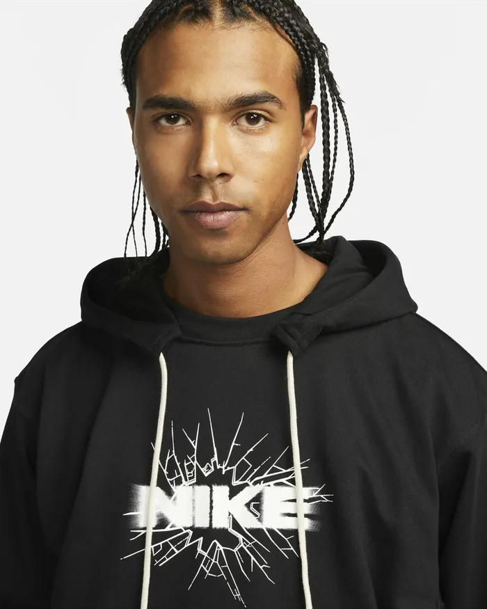 Men Nike Hoodies And Sweatshirts DriFIT Standard Issue Blackwhite