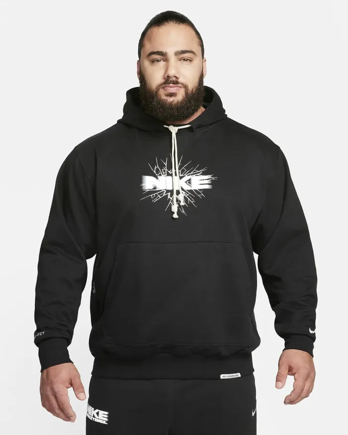 Men Nike Hoodies And Sweatshirts DriFIT Standard Issue Blackwhite
